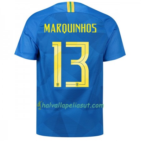 Jalkapallo Pelipaidat Brasilia Marquinhos 13 World Cup 2018 Vieraspaita